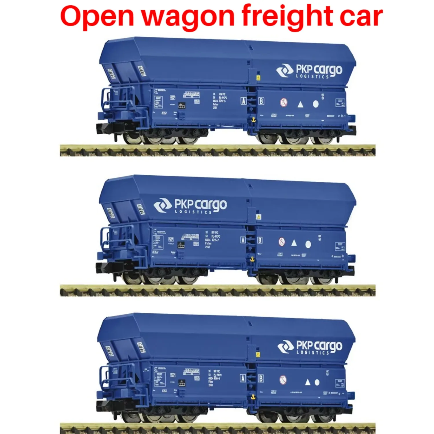 N Type 1/160 Toy Train 6660086 Open Car Freight Carriage Three Sections Blue Train Set Boy Toy Gift