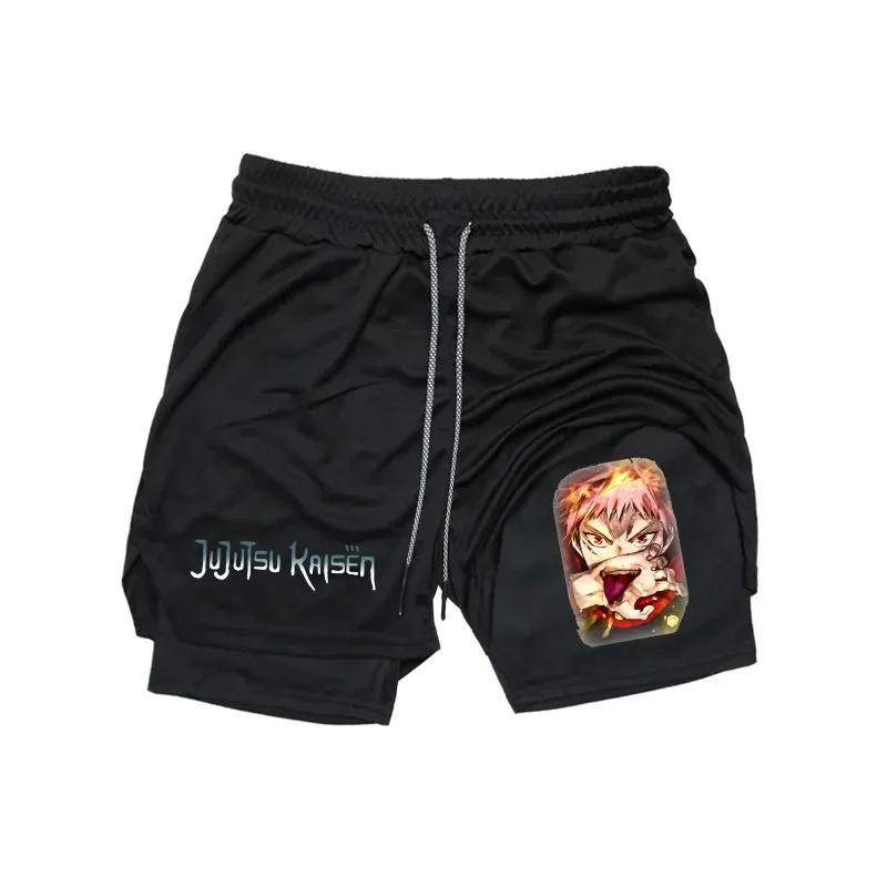 

Men's Summer Quick Dry Double-Layer Athletic Shorts Breathable Stretchy Moisture-Wicking Running Workout Fitness Gear Shorts