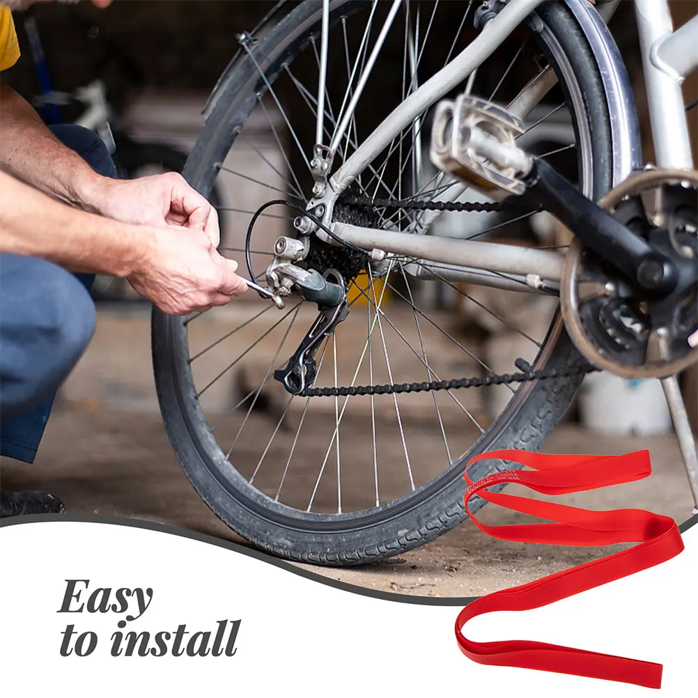 

2pcs Bike Tire Liner for 20 Inch Inner Tube Red Color PVC Protective Tapes Anti Wear Material Puncture Proof Reduce Failure Rate