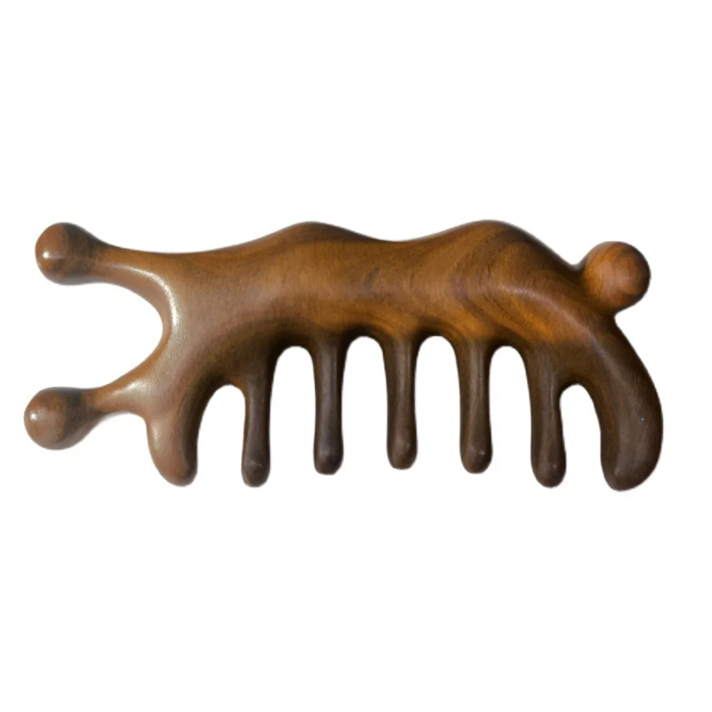 

Wide Tooth Solid Sandalwood Comb Hair Massage Tool Scalp Care Relaxation Meridian Scratcher Wide Tooth Comb Scalp Massager