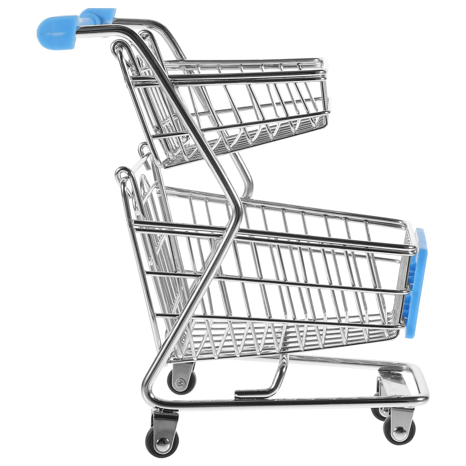 

Mini Shopping Cart Toy Desk Small Supermarket Grocery Cart Wrought Iron Trolley Decorative Storage C Holder Gift
