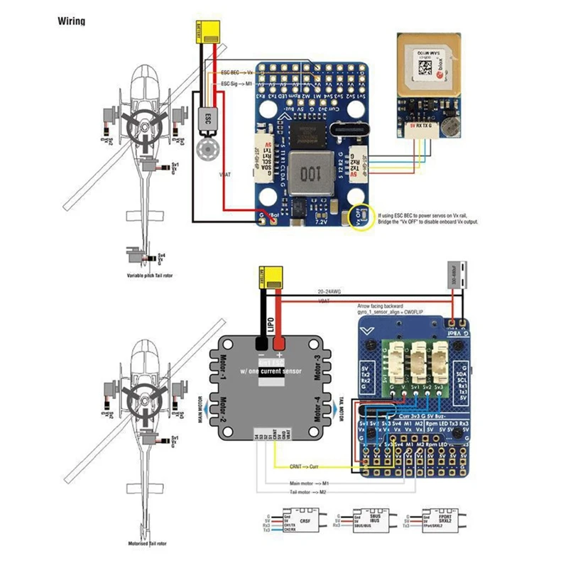 G474-HELI Flight Controller RC Helicopter Flybarless Controller STM32G474 ICM42688P SPL06L 2X BEC Rotorflight Firmware