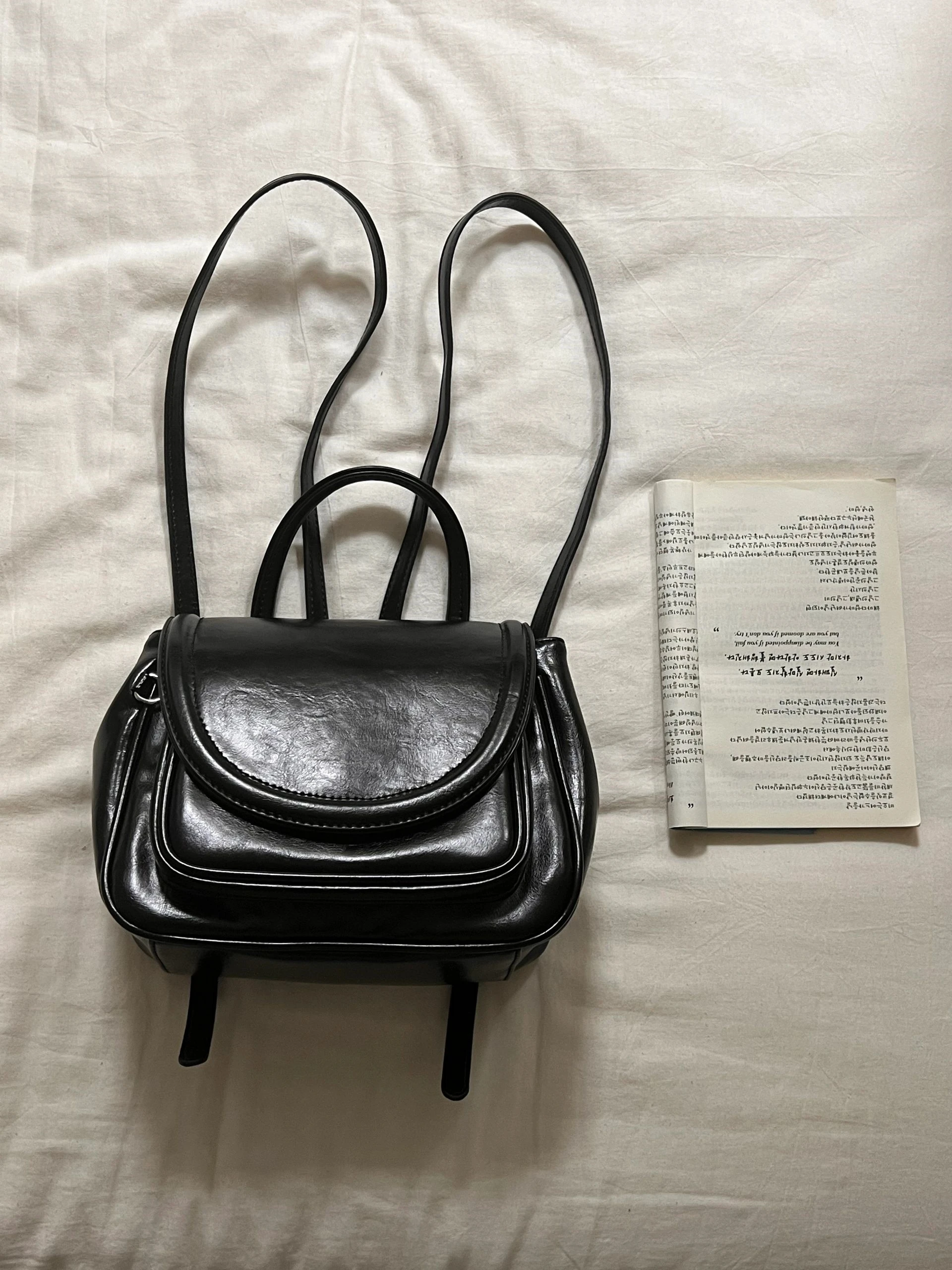 

Retro College Sle Women's Bapa Korean Version Student Class Small Book Bag 2025 New Commuting Bapa Casual Pure Color