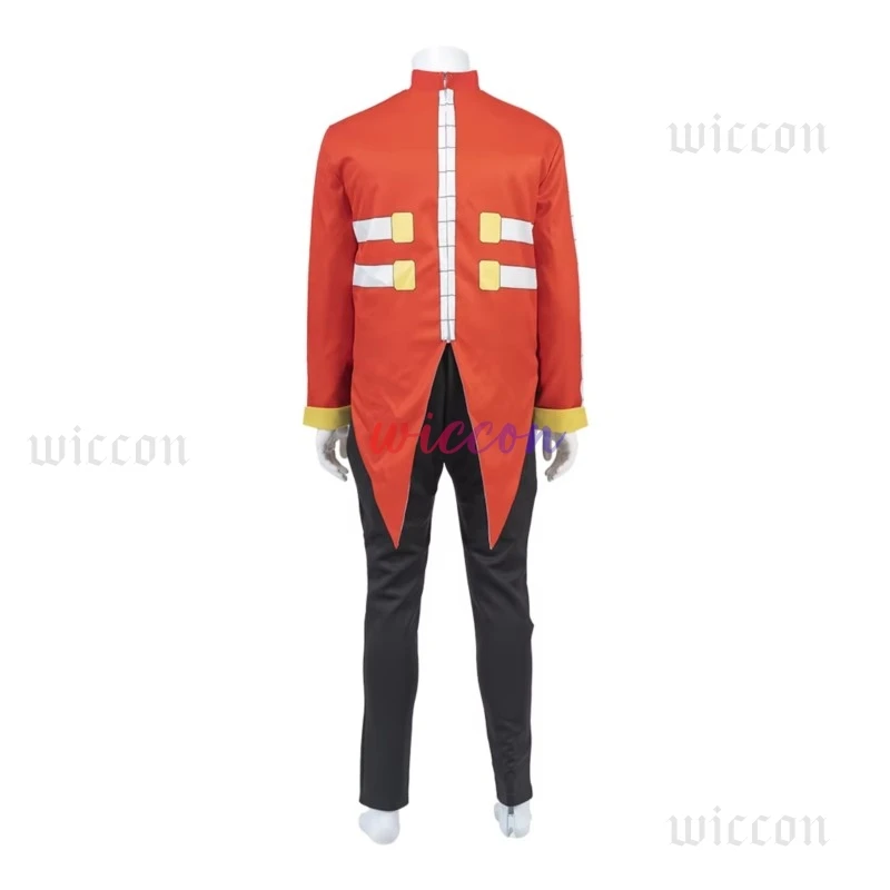 زي تنكري Game Dr Eggman للرجال برتقالي مزدوج الصدر وأكمام طويلة مع بنطال زي الهالوين الكامل