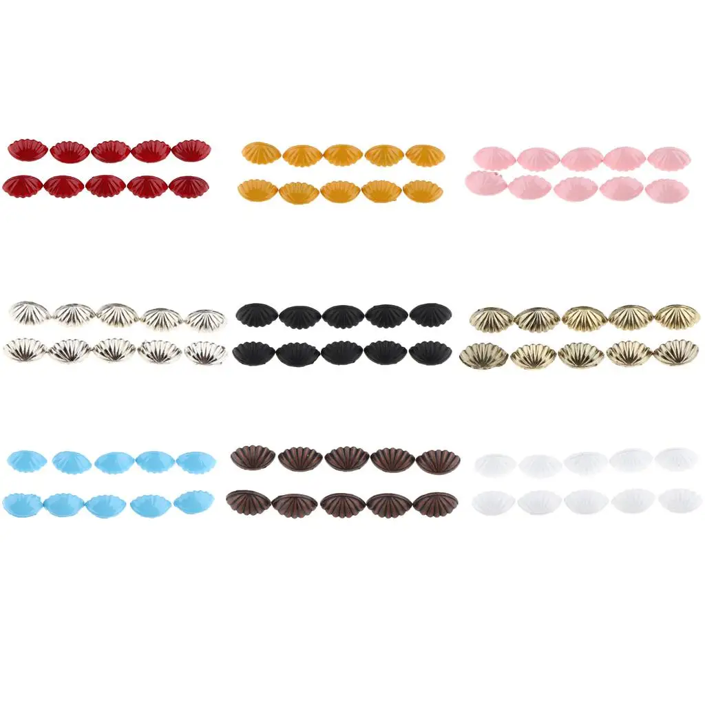 10 stuks 1/6 poppenhuis miniatuur vintage schelpvorm deur-/ladegrepen model