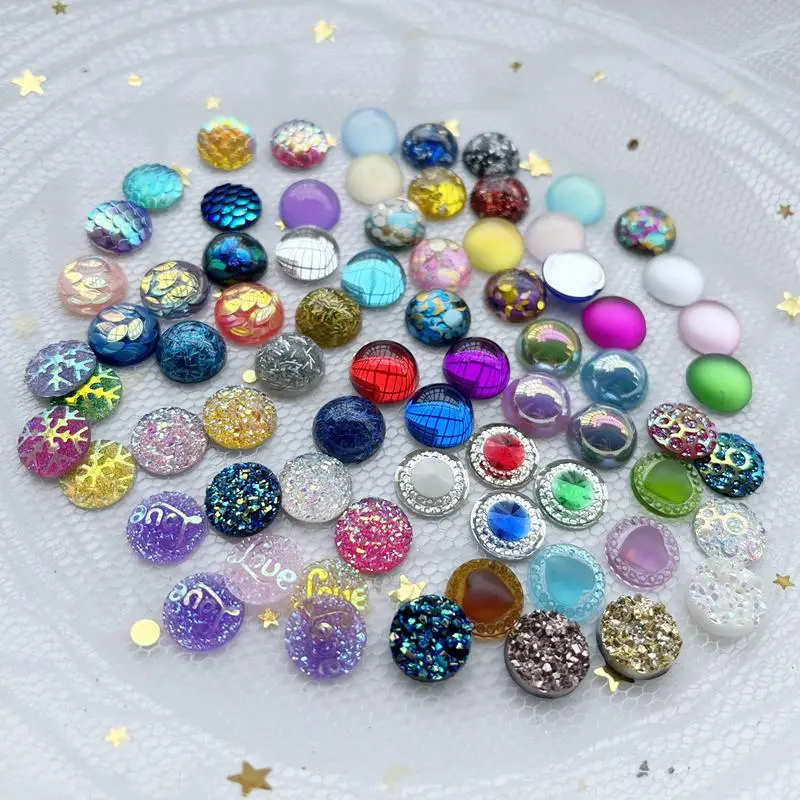 12mm mieszane okrągłe mineralne opal matowe żywica Rhinestone DIY dekoracje ślubne akcesoria do robienia pereł jasny półokrągły koralik