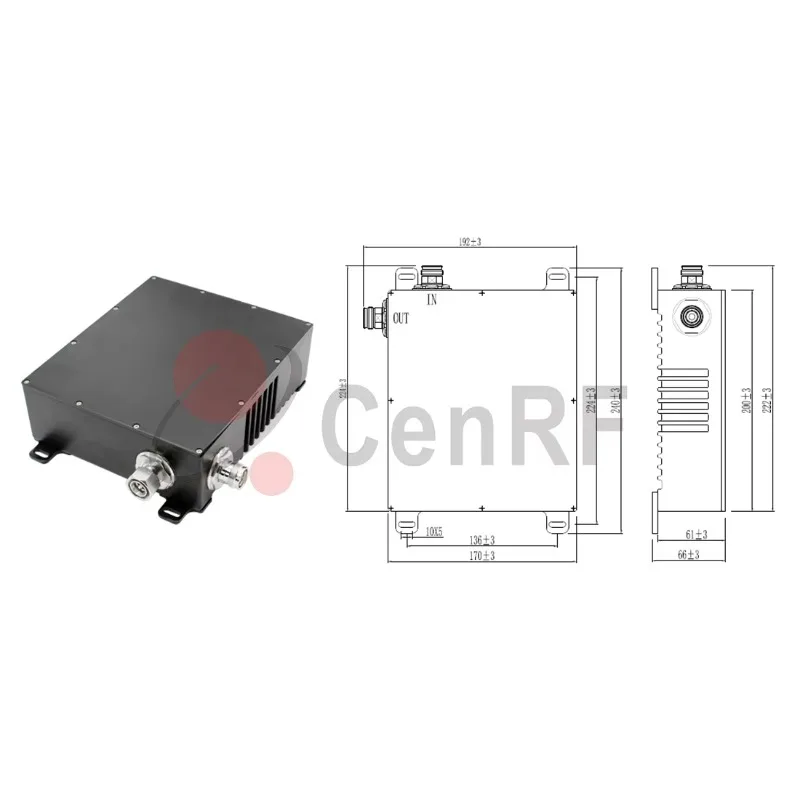 

698-6000MHz Low PIM Attenuators 200W RF Coaxial Fixed Attenuator 4.3-10 Connector