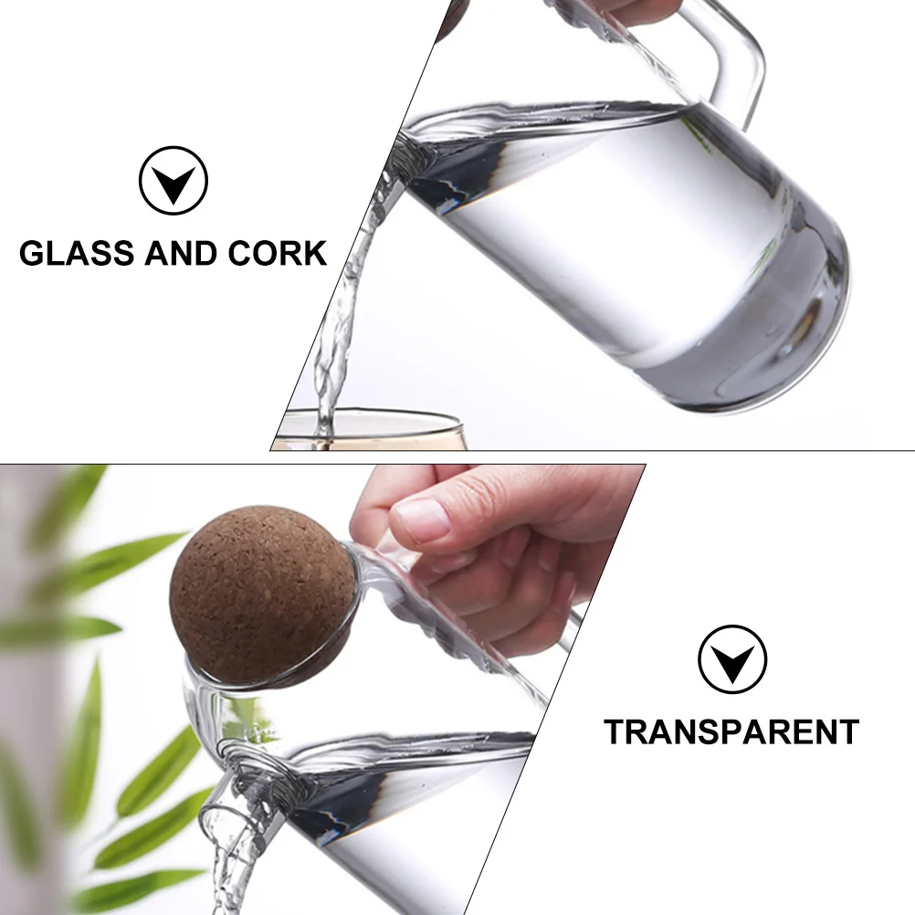 

1pc Thick Tea Pot Clear Heat-Resistant Glass Water Jug For Home Office Use Smooth Handle Glass Tea Pitcher