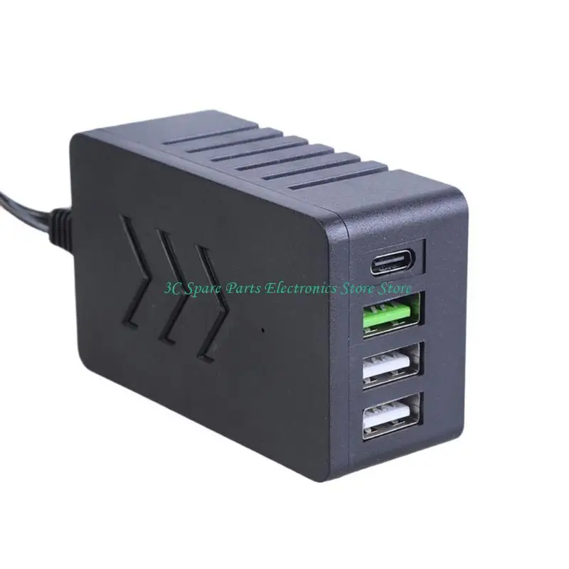 SZ 4-Port Fast Charging Head Multiport Clip 8V-35V to 5V Adapter for Smartphones Tablets and Other Electronics