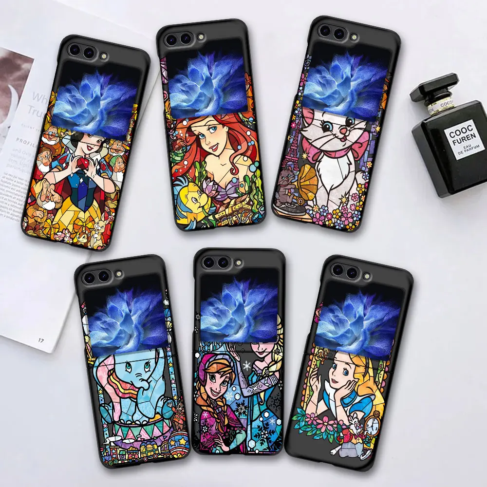 Disney Snow White Case for Samsung Galaxy Z Flip6 Flip5 Black Cell Phone Cover Z Flip 5 6 Hard PC Shell Zflip5 Zflip6 Cases Capa