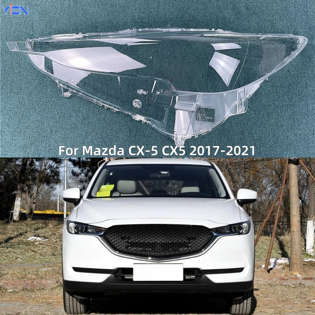 

For Mazda CX-5 CX5 2017 2018 2019 2020 2021 Car Accessories For Cars Polycarbonate High Gloss Fully Transparent Headlight Lens