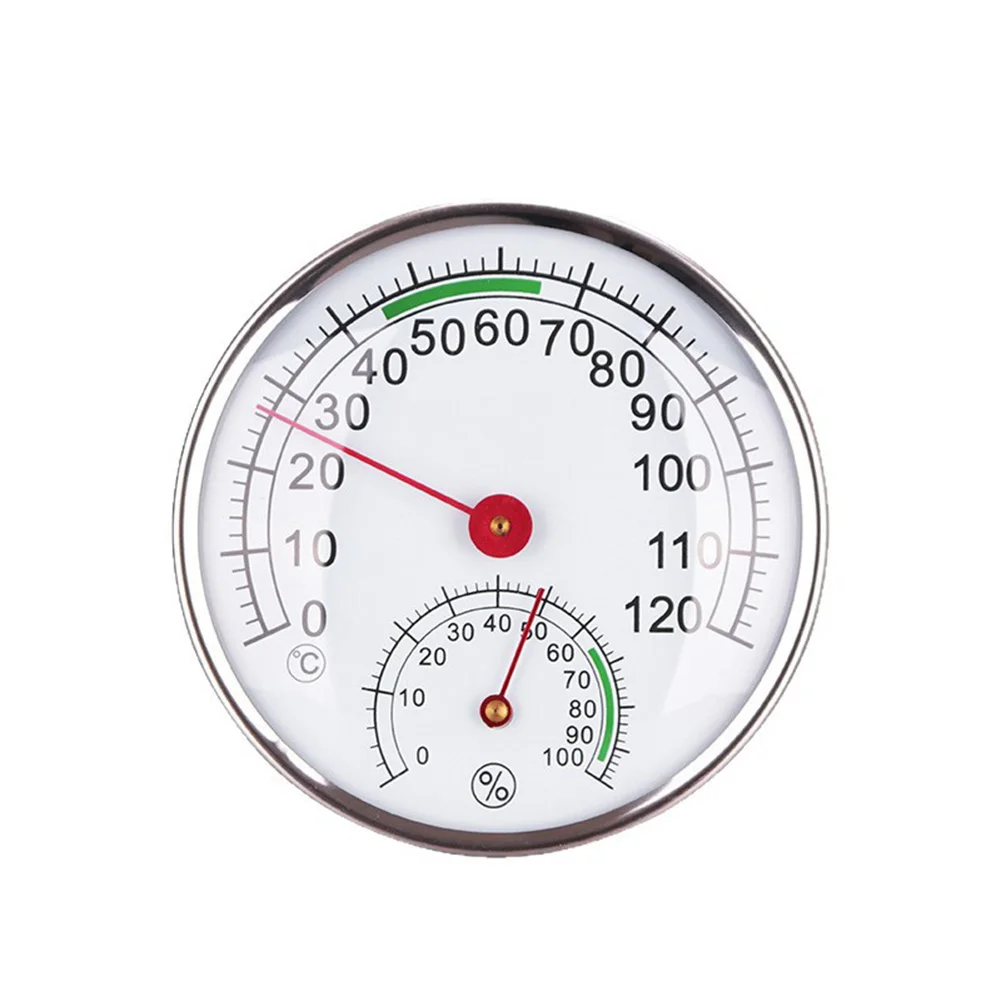 

Sauna Thermometer and Hygrometer Dual Function Meter Measuring 0 to 120 Celsius Temperature and 0 to 100 Percent Humidity