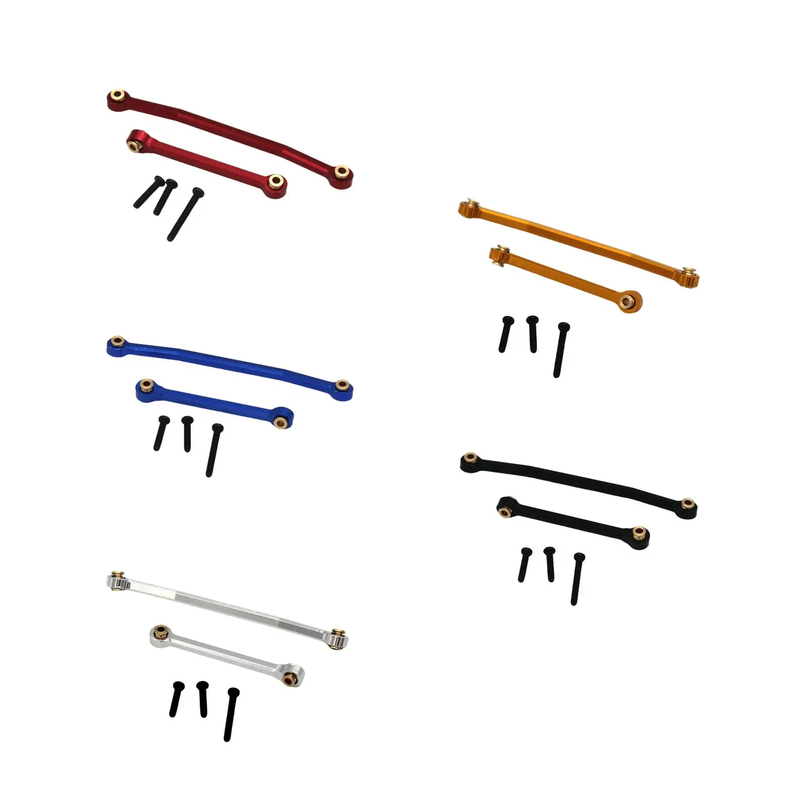 RC Car Parts Steering Rod Tie Links Alloy Replacement for 1/24 Scale Vehicle Truck Model