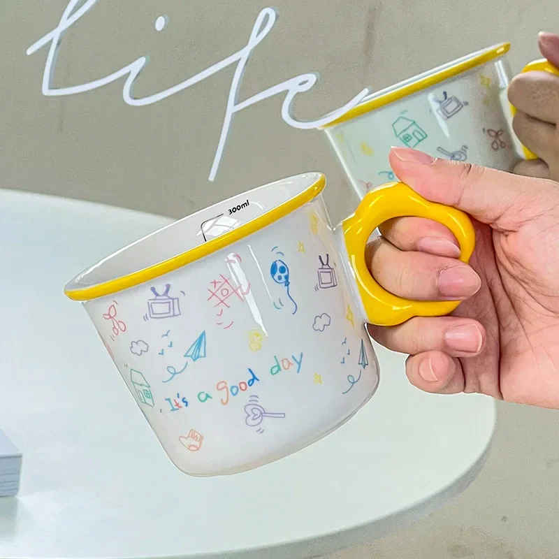 

Korean Ceramic Mug Graduated Milk Cup Original Coffee Cup Christmas Cups of Coffee Tea Cute Mugs Free Shipping Drinkware Travel