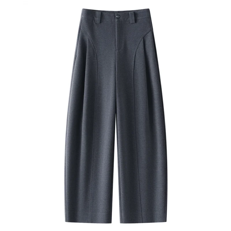 

Gray Feel Suit Harem Pants for Women, Loose Fit Slimming Hip-Covering Casual Scimitar Long Pants for and Winter