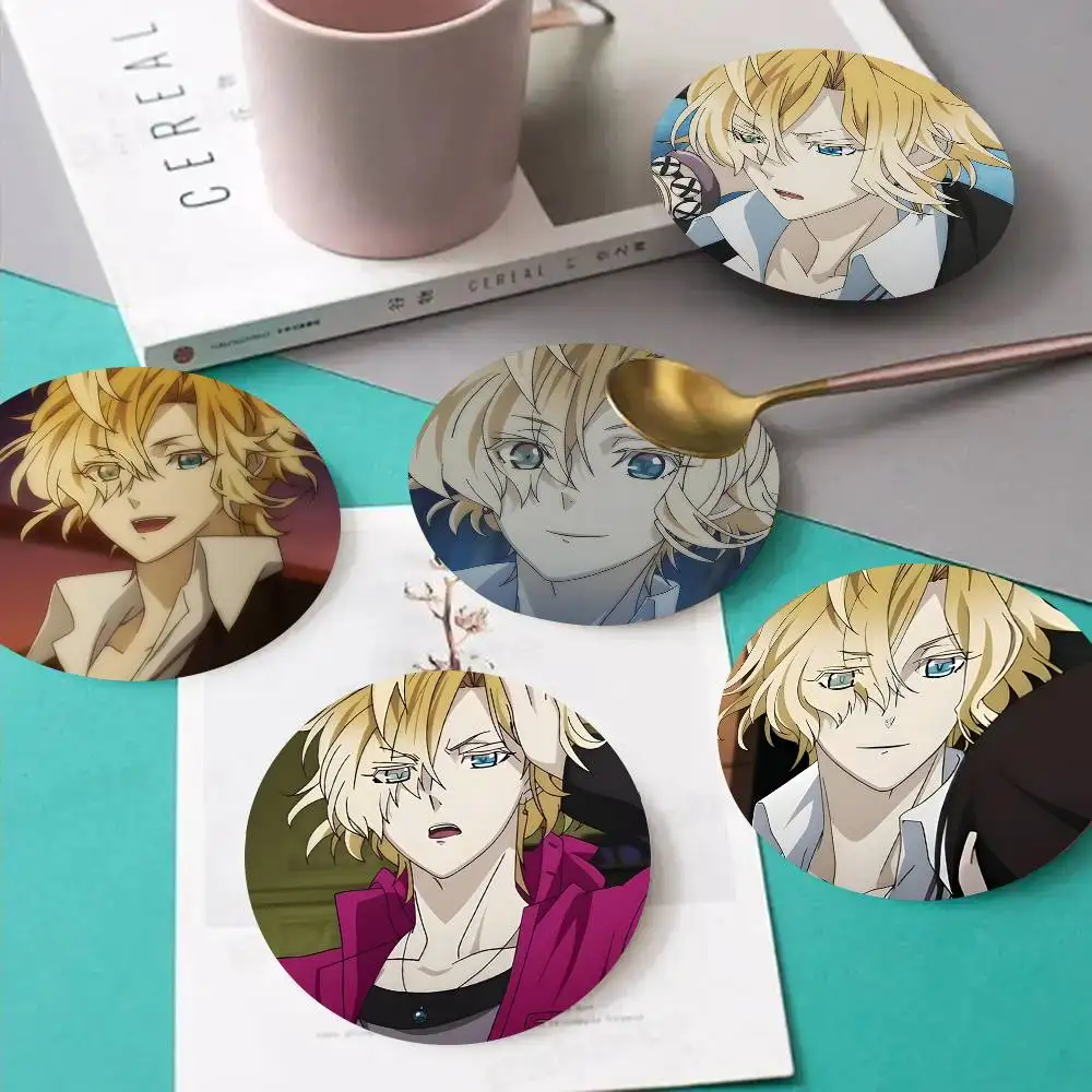 1pc Diabolik Lovers Kou Wooden Coaster Colour Printing Cup Mat Home Desk Decoration Gifts