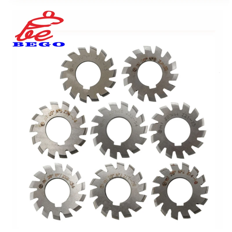Imagem -02 - Hss Gear Fresadora Ferramentas de Corte Módulo Pa20 Graus M0.5 M0.75 m1 M1.25 m2 M2.5 m3 M4-m10 No.1-no.8
