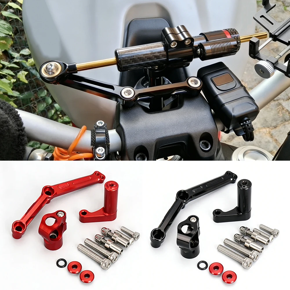 

Motorcycle Steering Damper For Ducati Monster 797 821 1200 1200S 2014-2021 Steering Damper Stabilizer Bracket Kit Monster 821