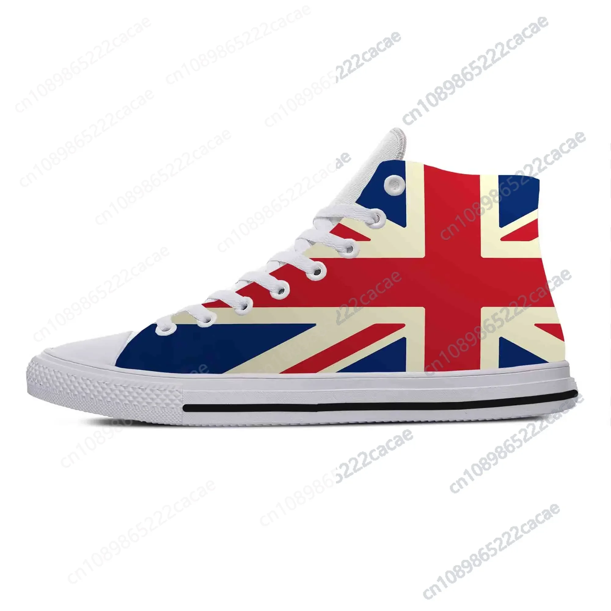 

UK England Union Jack British Great Britain Flag Casual Cloth Shoes High Top Comfortable Breathable 3D Print Men Women Sneakers