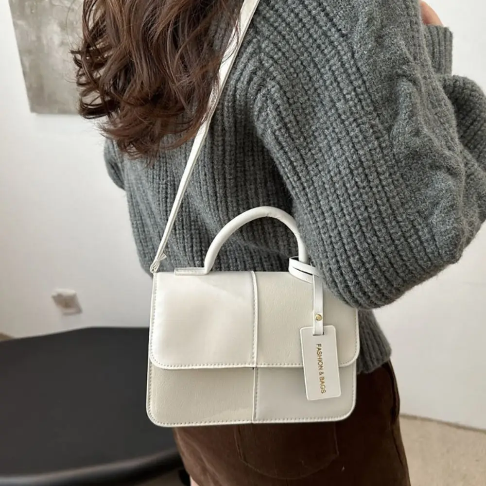 Simple Color Blocking Women Shoulder Bag PU Korean Style Mini Travel Bag Large Capacity Handbag Ladies Crossbody Bag Outdoor