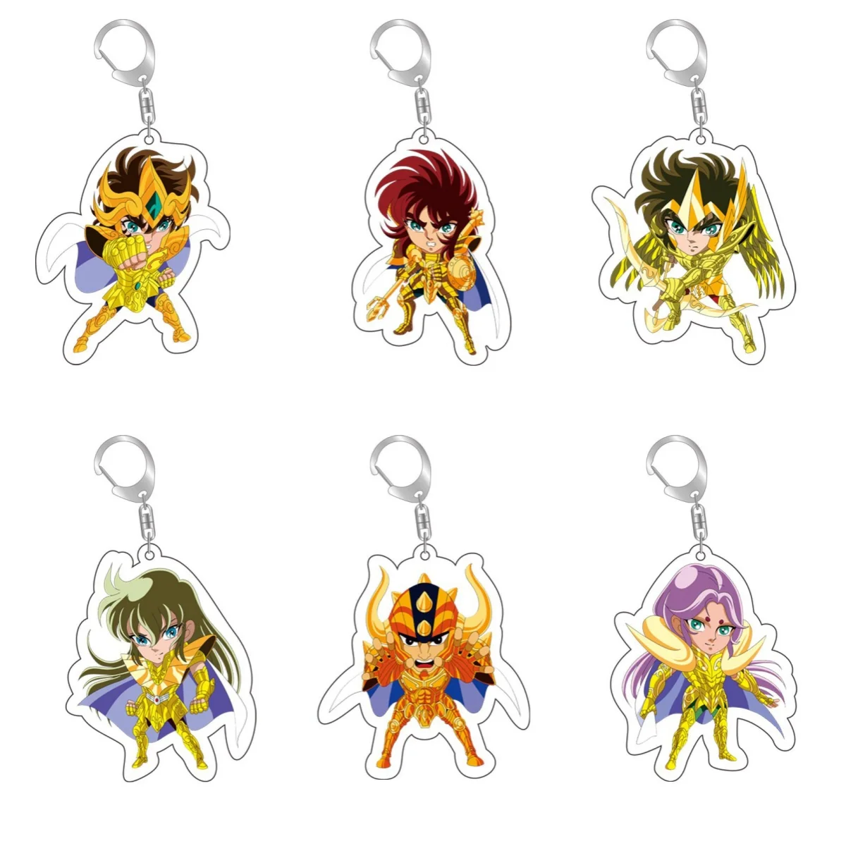 

Saint Seiya Shion Acrylic Keychain Jewelry Anime Related Products Cultural Creativity Bag Charms Classic Souvenir Friends Gift
