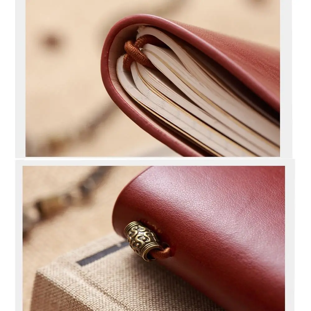 

Portable School Supplies Gifts Stationery Handmade Cover Notepad Notebook Journal Booklet Leather Travel Book Daily Organizer