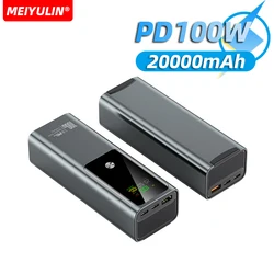 대용량 보조배터리 휴대용 100W USB C 고속 충전 모바일 외장 배터리, 아이폰 16 삼성 샤오미 노트북용, 20000mAh