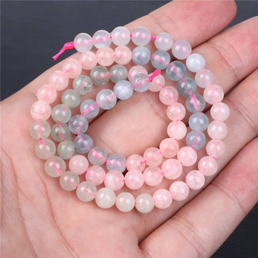أنماط مختلفة الطبيعية مورغانيتي ستون الخرزة الوردي العقيق جوهرة فضفاض الخرز لصنع المجوهرات سوار ذاتي الصنع أقراط اكسسوارات