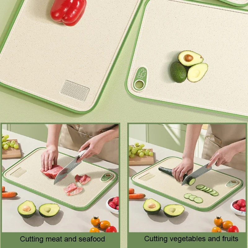WXCOO 1PCS Kitchen Double Sided Chopping Board Stainless Steel Anti-bacterial Food Meat Fruit Board