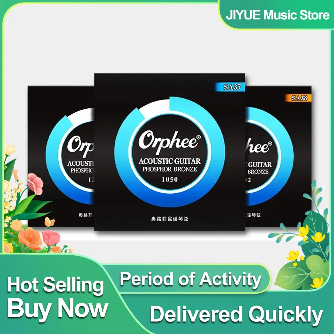 

Orphee Acoustic Guitar Strings High Carbon Steel Hexagonal Core Phosphor Bronze Wound Acoustic Guitar String SA37 SA38 SA39