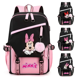 Anime Mickey Mouse Backpack Teenager Girl Boy Student Back To School Rucksack Minnie Schoolbag Cartoon Travel Bag Women Mochilas