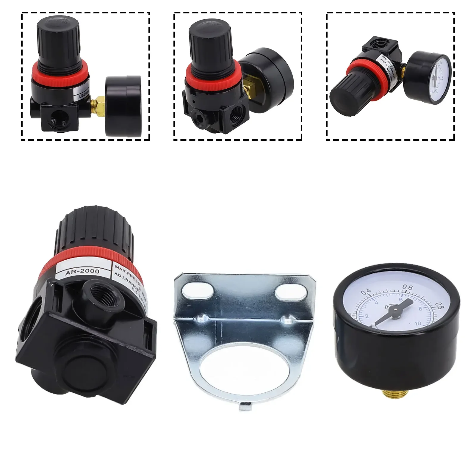 With Pressure Gauge Pressure Regulator Air Compressor 1/8\