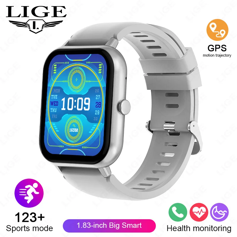 

Умные часы LIGE 2026 с GPS, отслеживанием движения, мониторингом здоровья и сна, Bluetooth-вызовами и сообщениями для Android и iOS, для женщин и мужчин