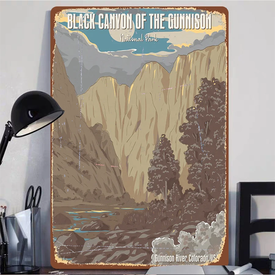 Black Canyon of the Gunnison National Park Colorado USA Gunnison River Landscape Iron Painting Wall Decor
