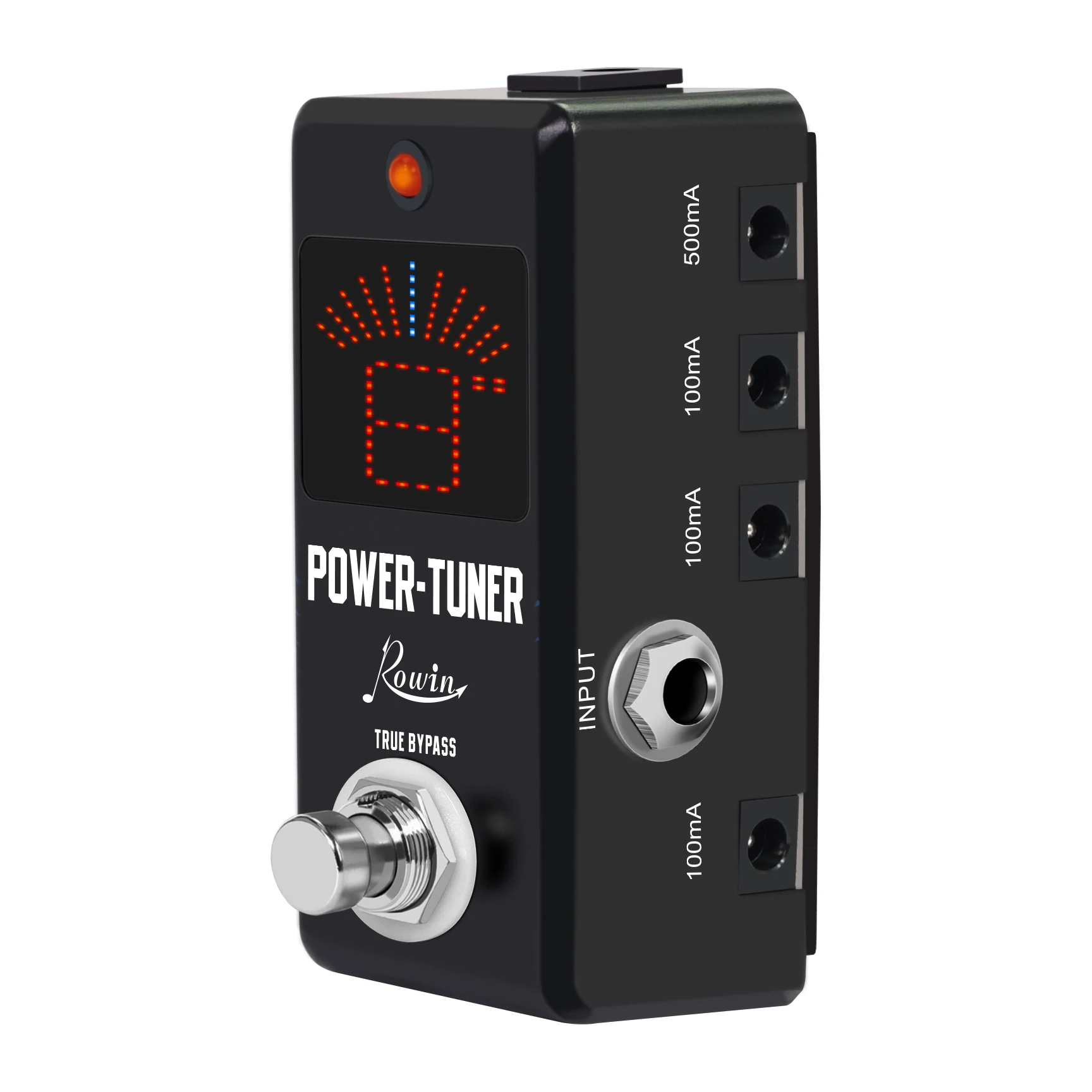 Rowin Pedal Power Supply & Tuner Two in One DC 9V 8 Isolated Output Electric Guitar Bass Tuner High Precision Tuning Pedals
