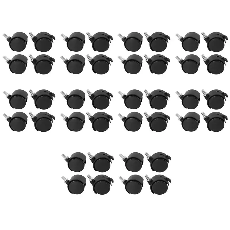 ABFU-Set Of 40 Screw In Caster Wheels - 2 With Lock Function