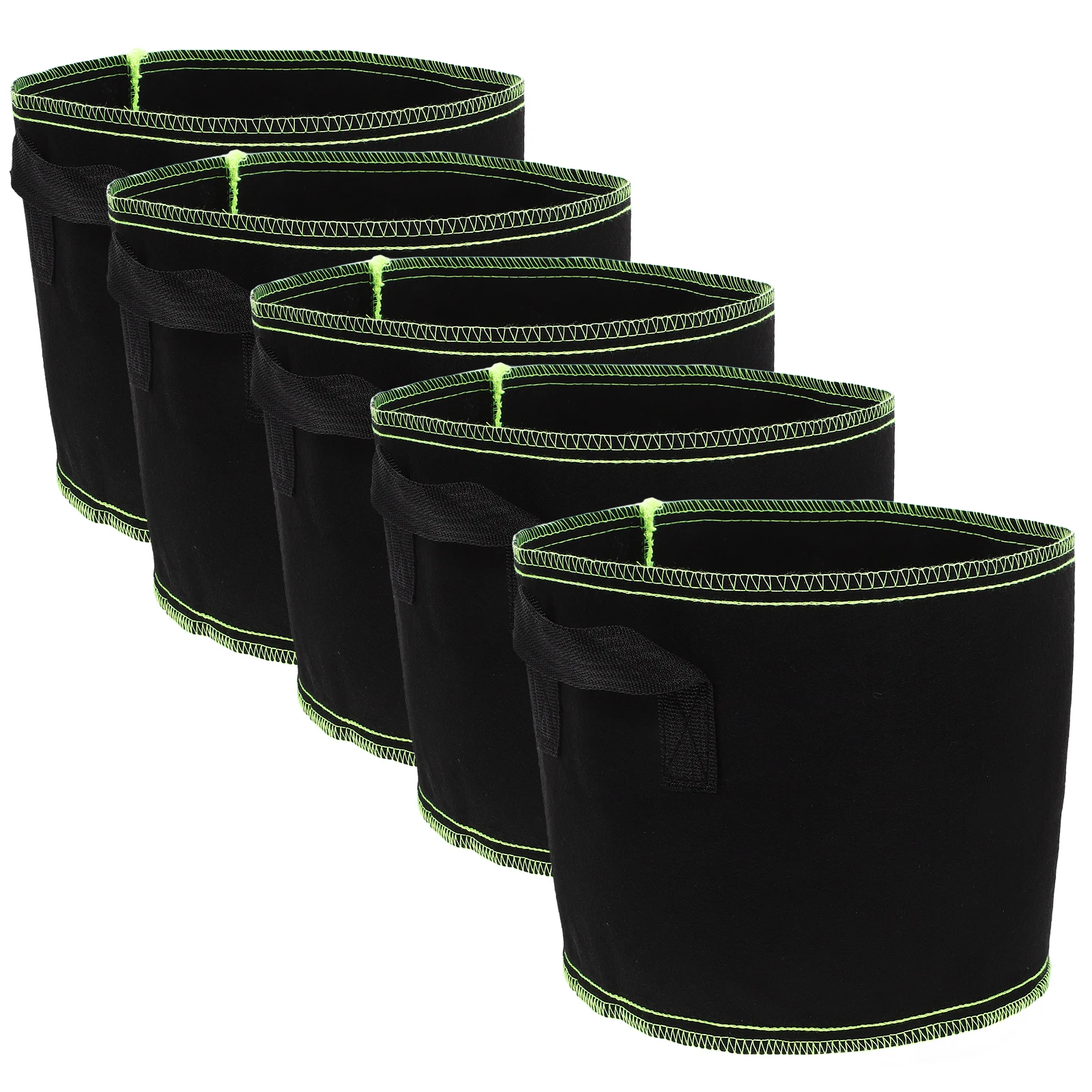 

5pcs Thickened Planting Bag Black Non-woven Fabric Large Size Grow Bags Durable Safe Portable Garden Deck Patio Porch Flower