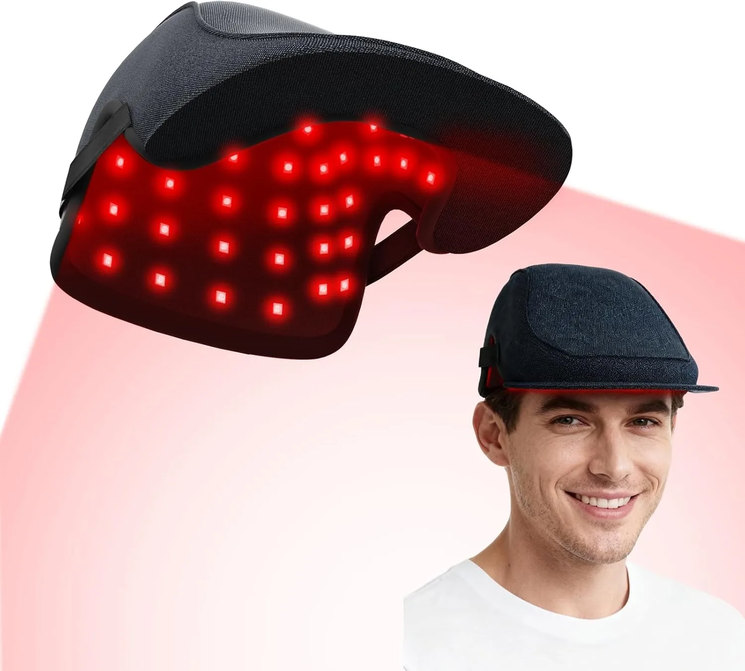 Boné Laser iKeener para Crescimento Capilar com 84 LEDs 850nm 660nm, Terapia de Luz Vermelha Infravermelha Sem Fio para Crescimento de Cabelo e Prevenção de Queda de Cabelo
