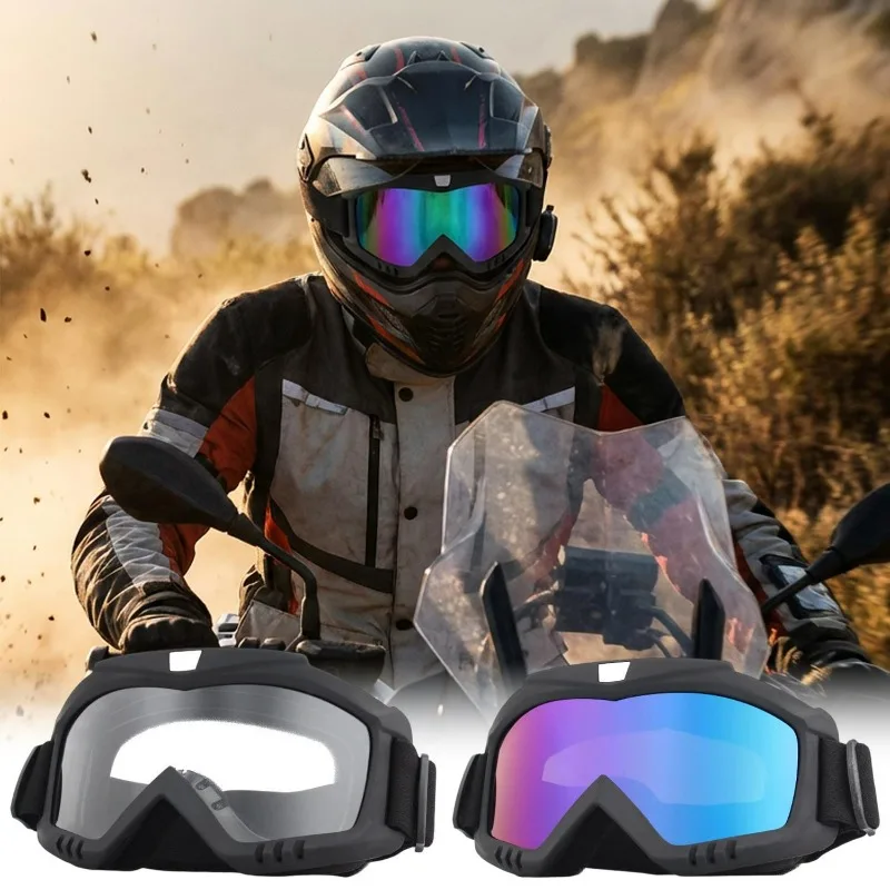 

Protective Glasses Motorcycle Helmet Outdoor Sports Windproof Dustproof Eye Glasses Ski Snowboard Goggles Motocross Riot Contr