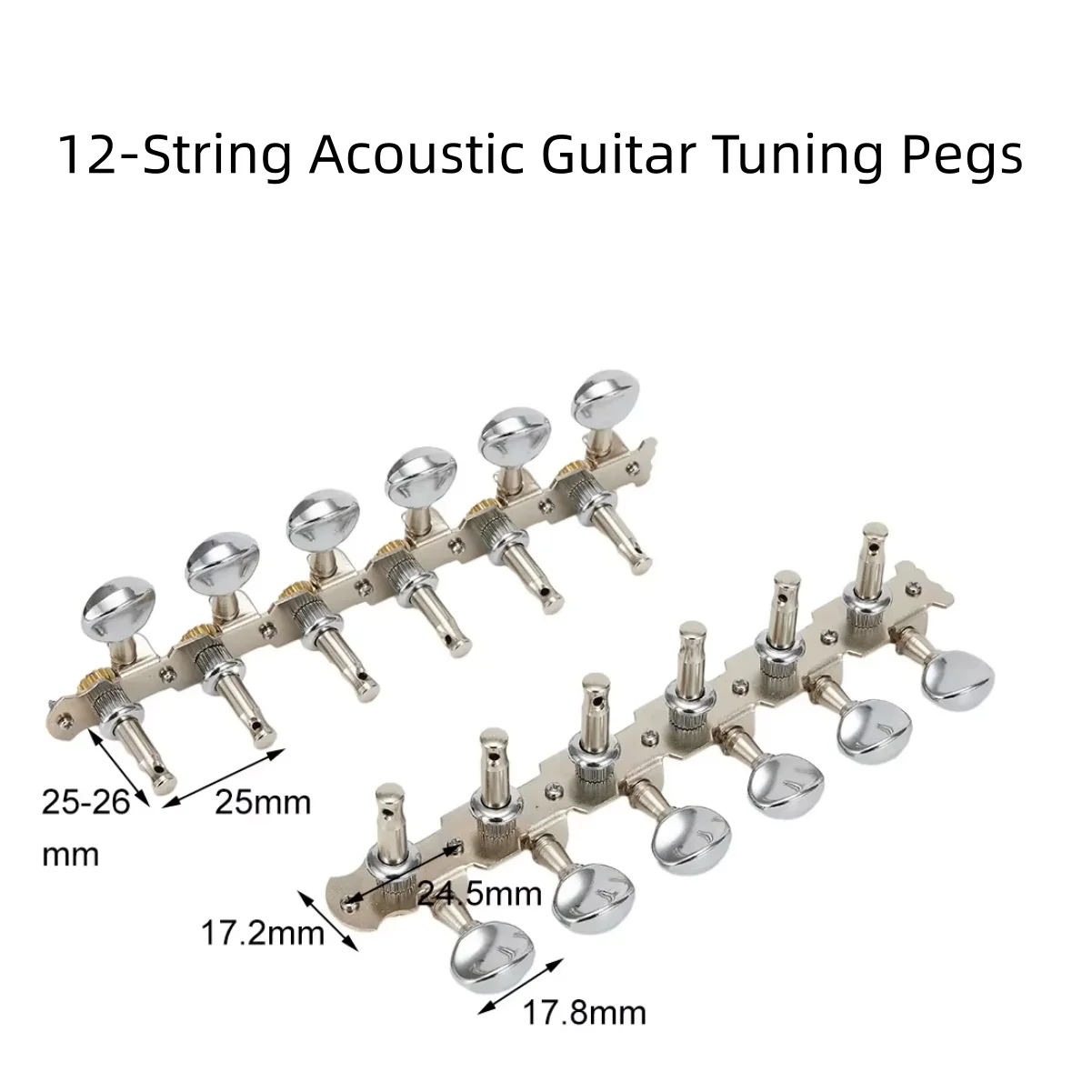Acoustic Guitar Tuning Pegs Tuners Key Cabeças de máquina redondas A Line Parts 6 Joint Bakelite, Folk, 12 cordas, 6L, 6R
