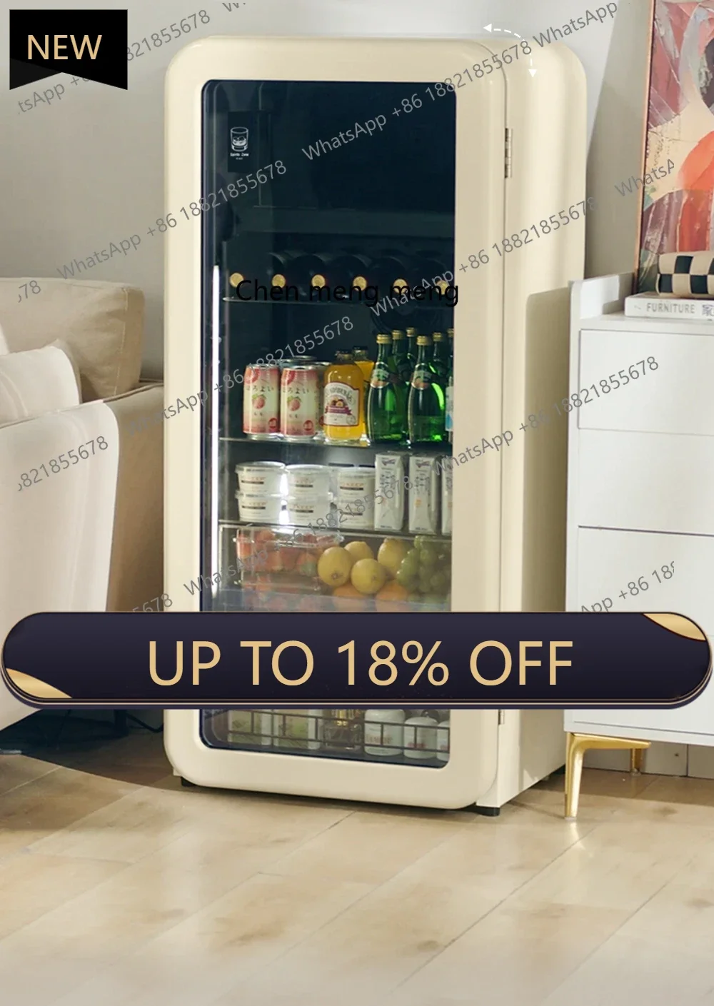 

Z189 Ice Bar Dun Dun Bar Freezer Refrigerator Home Living Room Office Beverage Small Vintage Refrigerator