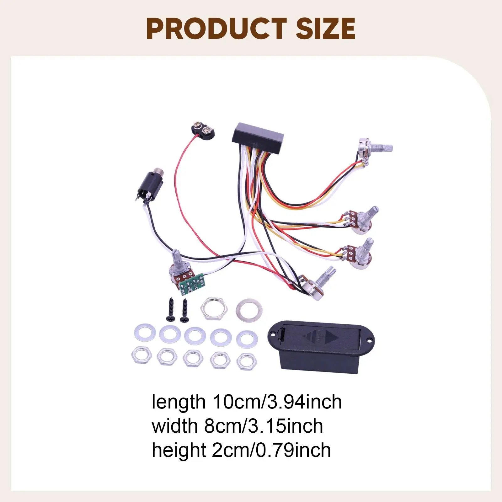 Bass Pickups 4 Strings Active Prewired EQ Circuit Replacement Kit for Electric Bass Guitar Customization view 6