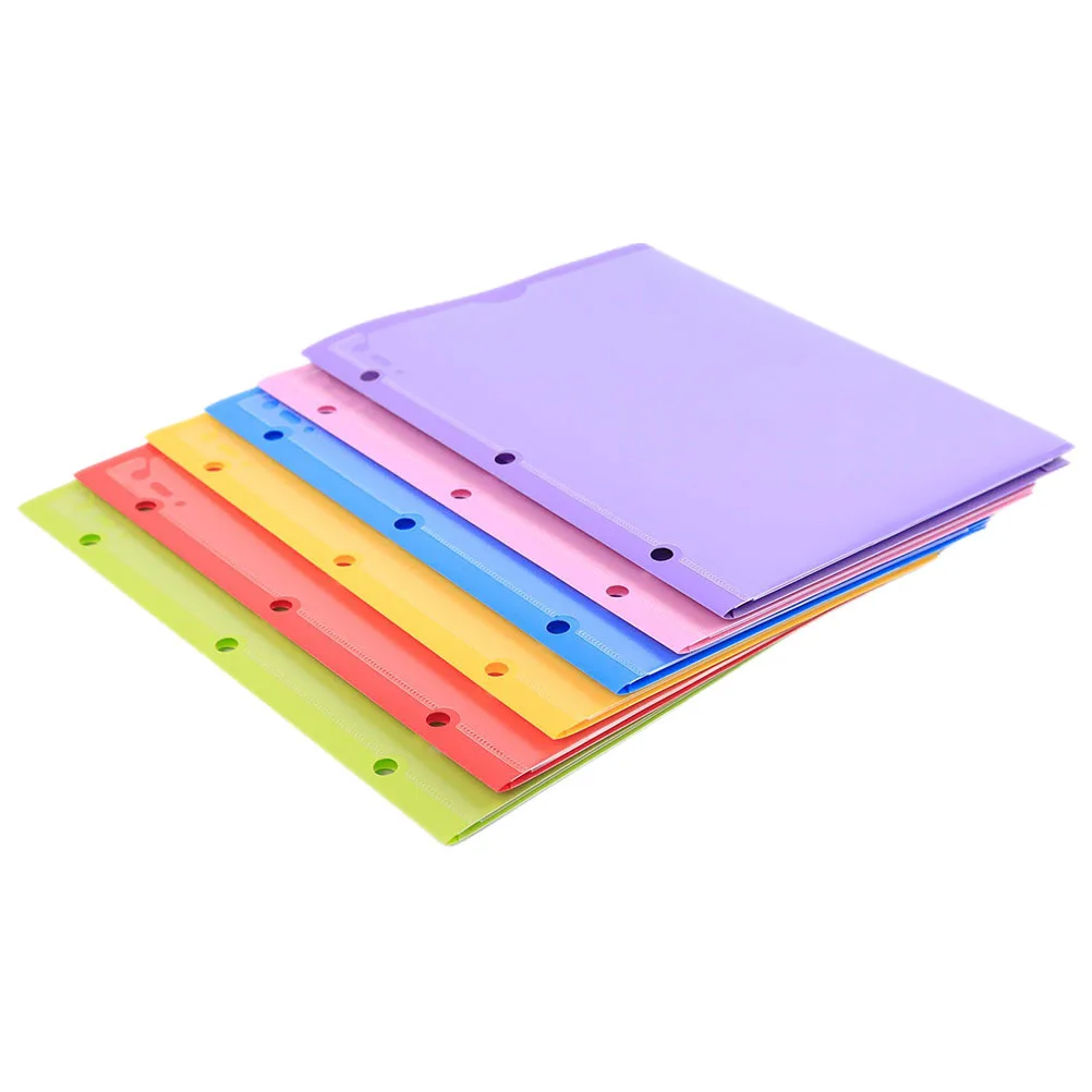 6Pcs Plastic File Folder Office Document Organizer Double Slot Folder for Paper Files Business Use Folders with Pockets