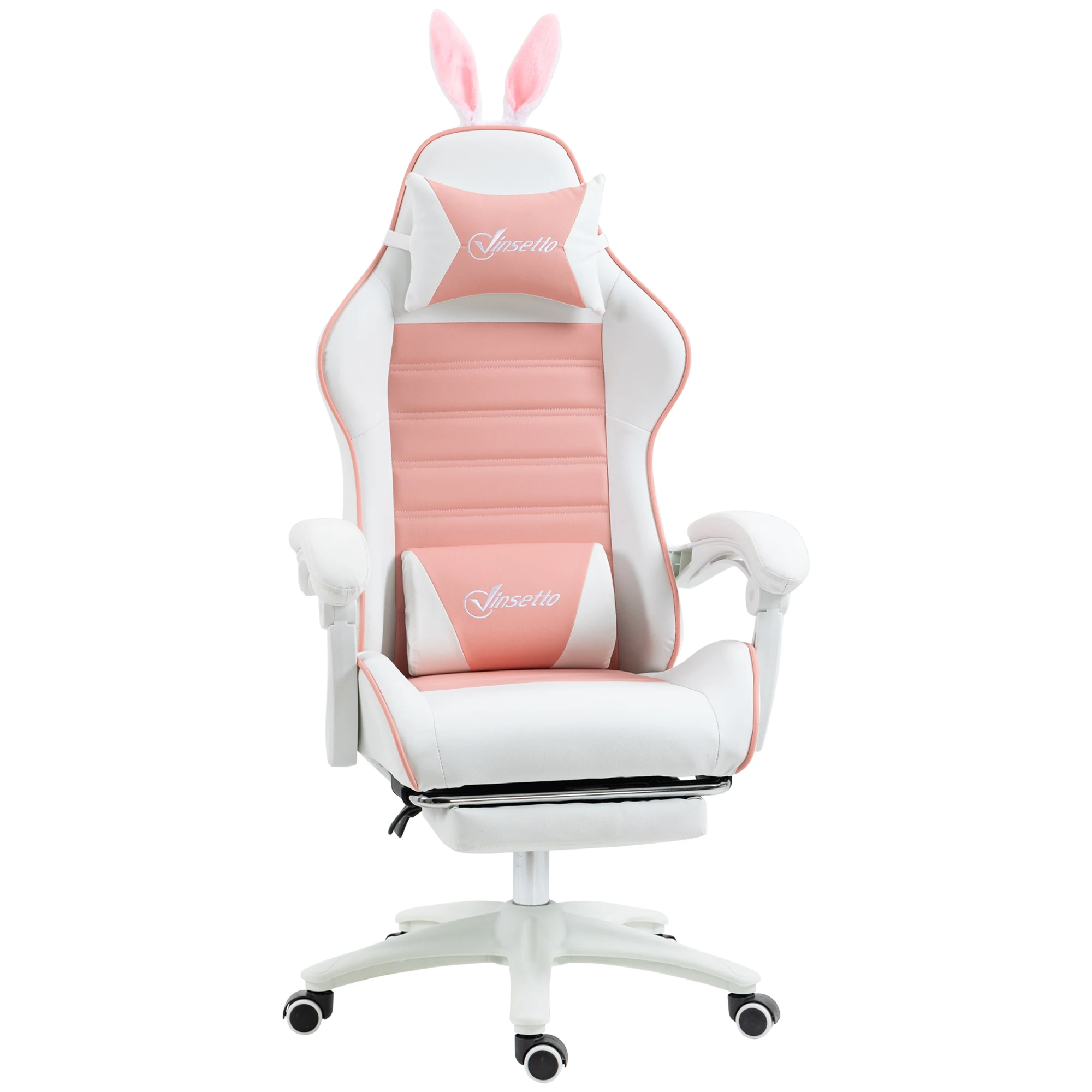 Stoel Vinsetto gamingfauteuil gamerfauteuil ergonomisch bureau met onderrugleuning, in hoogte verstelbaar, achterover kantelbaar