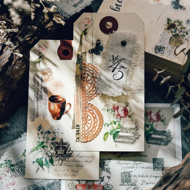 Vintage Flower Plant Rub On Sticker Scrapbooking Journaling Home Deco Paper Card Cloth Transfer Stickers Hobbies Craft Supplies