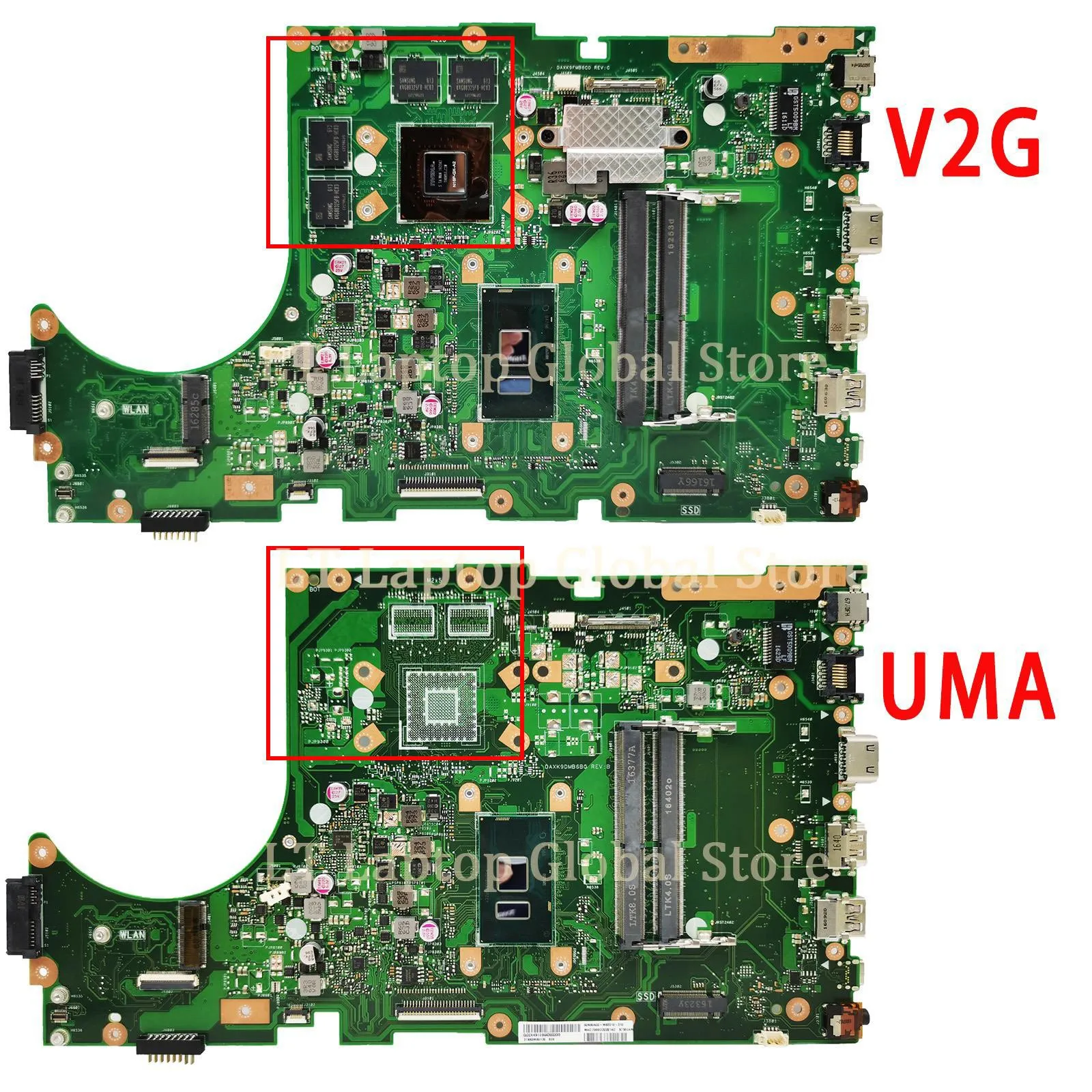 Motherboard Laptop UNTUK ASUS X756UV x756uu X756UA mainx756ux X756UQ X756UR X756UAK X756U A756U Mainboard I3 I5 I7 UMA/V2G