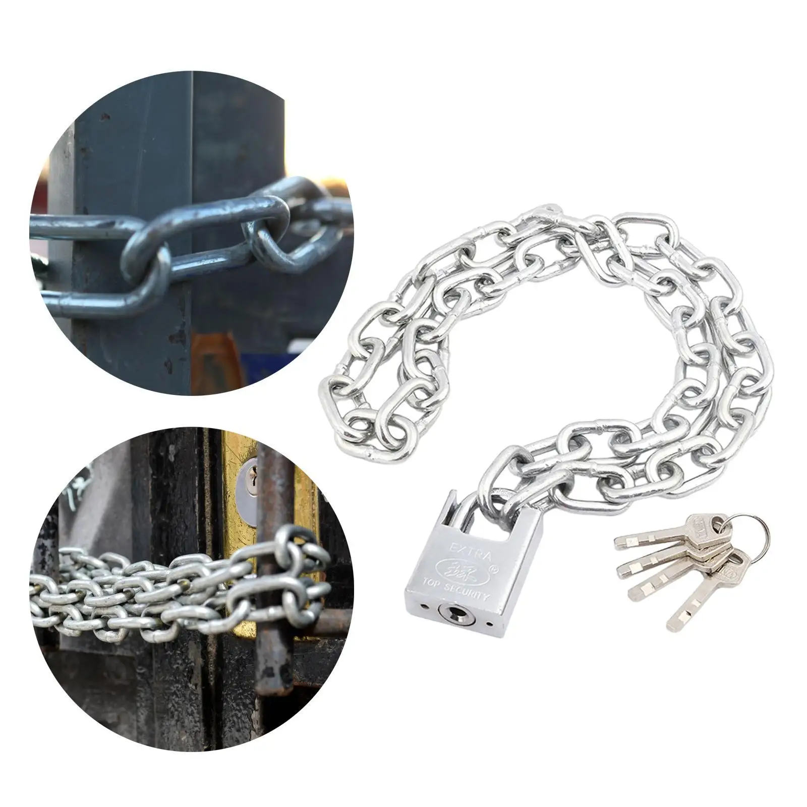 Bike Chain Lock Sturdy Bike Lock Chain for Fence Outdoor Furniture Dog Cages