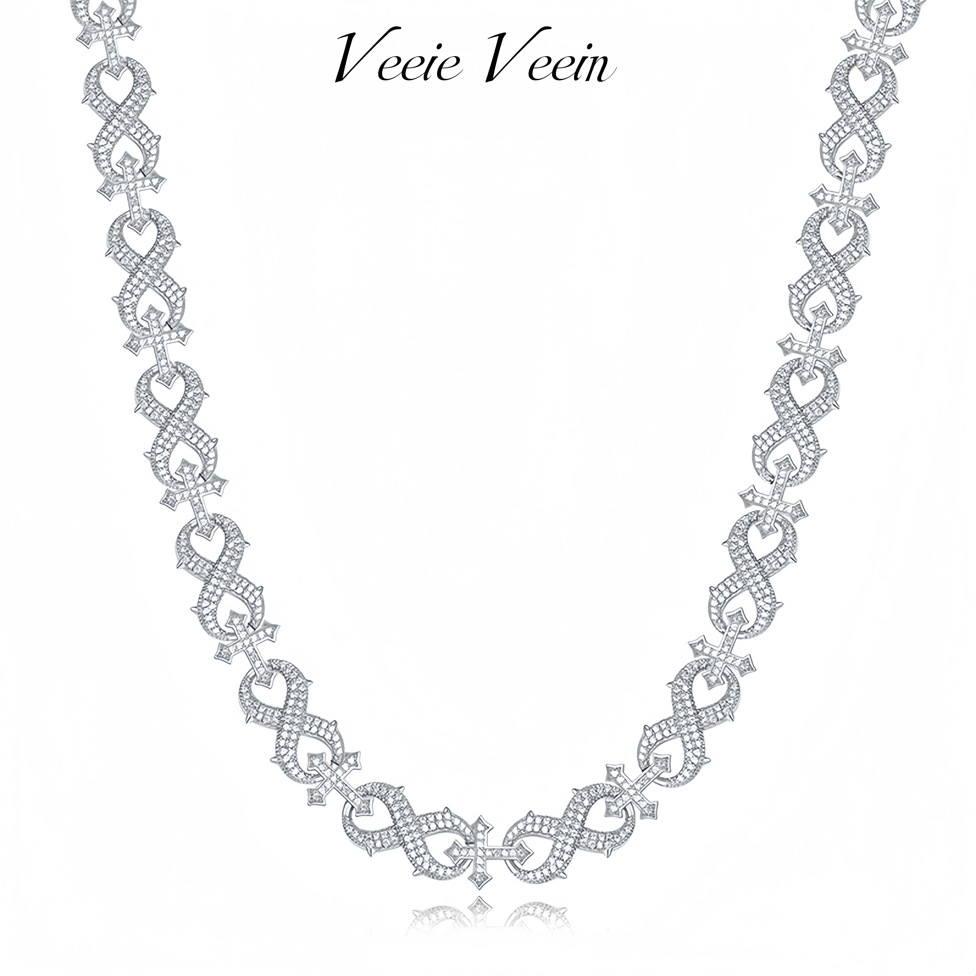 

Veeie Veein Luxury Brand GRA Certificate S925 Sterling Silver Moissanite Necklace Fashionable Cuban Chain Necklace Jewelry