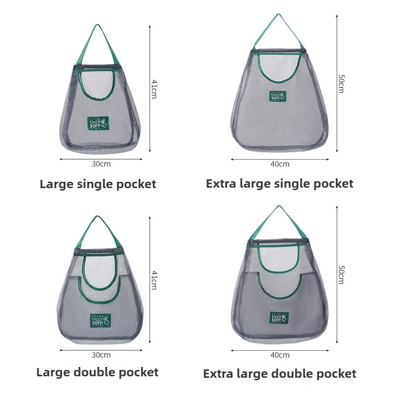 Reusable Mesh Bag Kitchen Organizers Storage Bags Kitchen Accessories Hanging Net For Fruits Vegetables Garlic Onion Potato