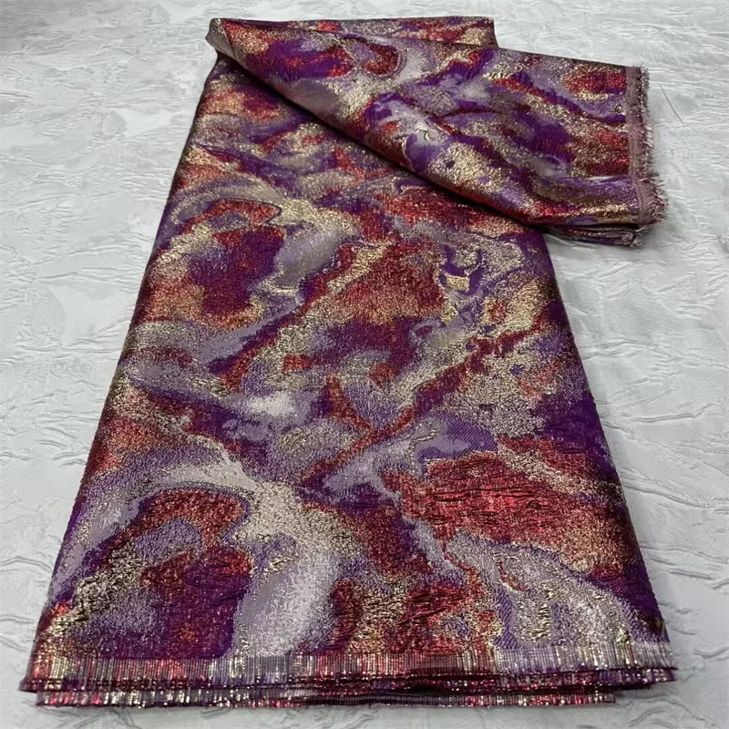 

Французская парчовая кружевная ткань 2025 красный/фиолетовый новейшая африканская кружевная ткань с вышивкой жаккардовая ткань для женщин, свадебные платья